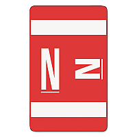 Smead AlphaZ Color-Coded Second Letter Alphabetical Labels, N, 1 x 1.63, Red, 10/Sheet, 10 Sheets/Pack (67184)