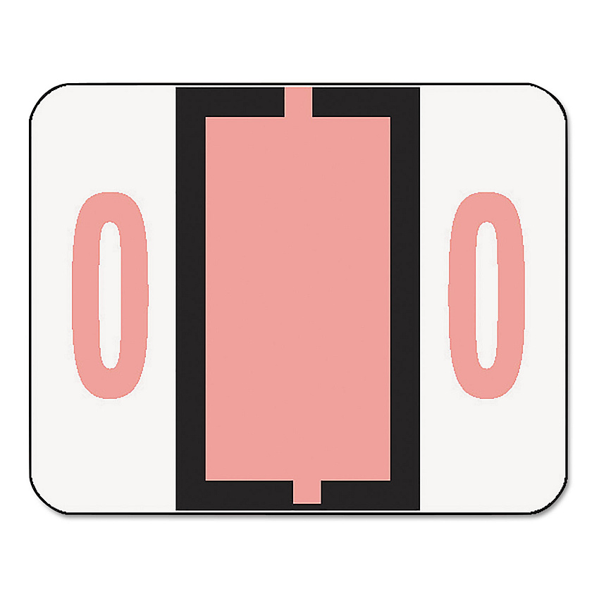 Smead Numerical End Tab File Folder Labels, 0, 1 x 1.25, White, 500/Roll (67370)