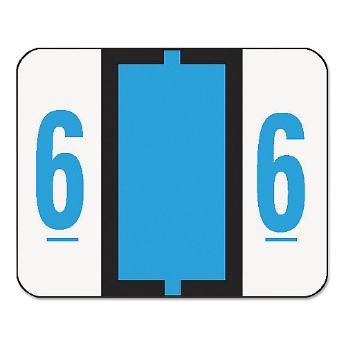 Smead Numerical End Tab File Folder Labels, 6, 1 x 1.25, White, 500/Roll (67376)
