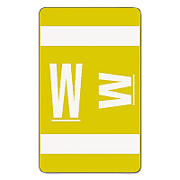Smead AlphaZ Color-Coded Second Letter Alphabetical Labels, W, 1 x 1.63, Yellow, 10/Sheet, 10 Sheets/Pack (67193)