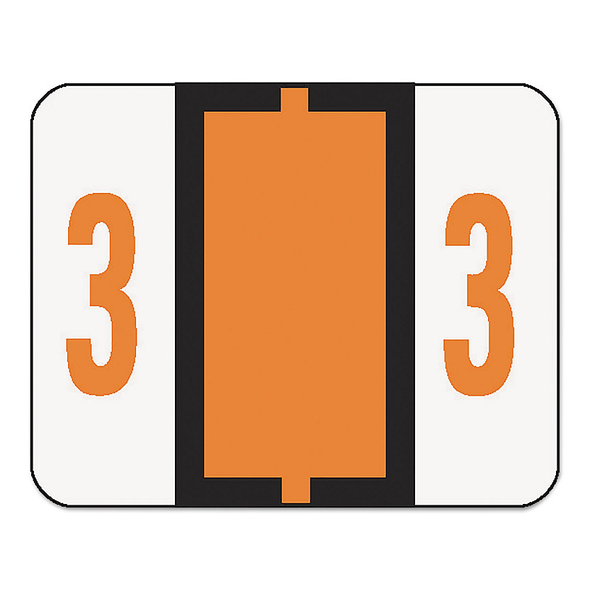 Smead Numerical End Tab File Folder Labels, 3, 1 x 1.25, White, 500/Roll (67373)