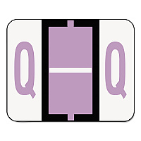 Smead A-Z Color-Coded End Tab Filing Labels, Q, 1 x 1.25, White, 500/Roll (67087)