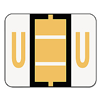 Smead A-Z Color-Coded End Tab Filing Labels, U, 1 x 1.25, White, 500/Roll (67091)