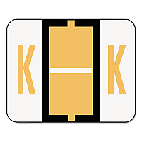 Smead A-Z Color-Coded End Tab Filing Labels, K, 1 x 1.25, White, 500/Roll (67081)