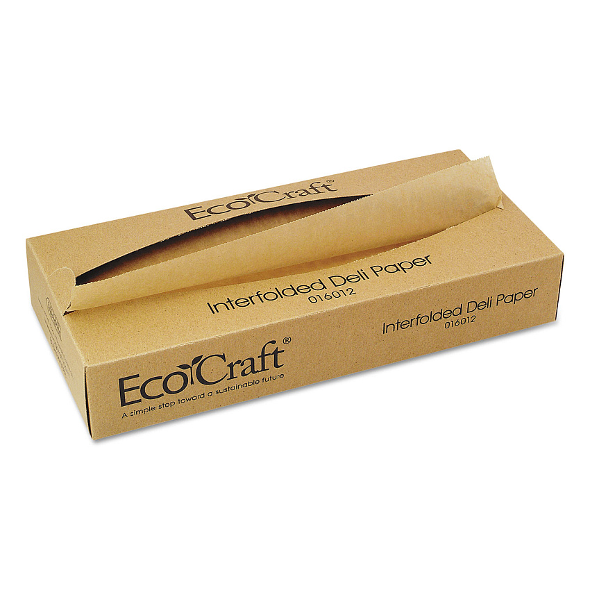 Bagcraft EcoCraft Interfolded Soy Wax Deli Sheets, 12 x 10.75, 500/Box, 12 Boxes/Carton (016012)