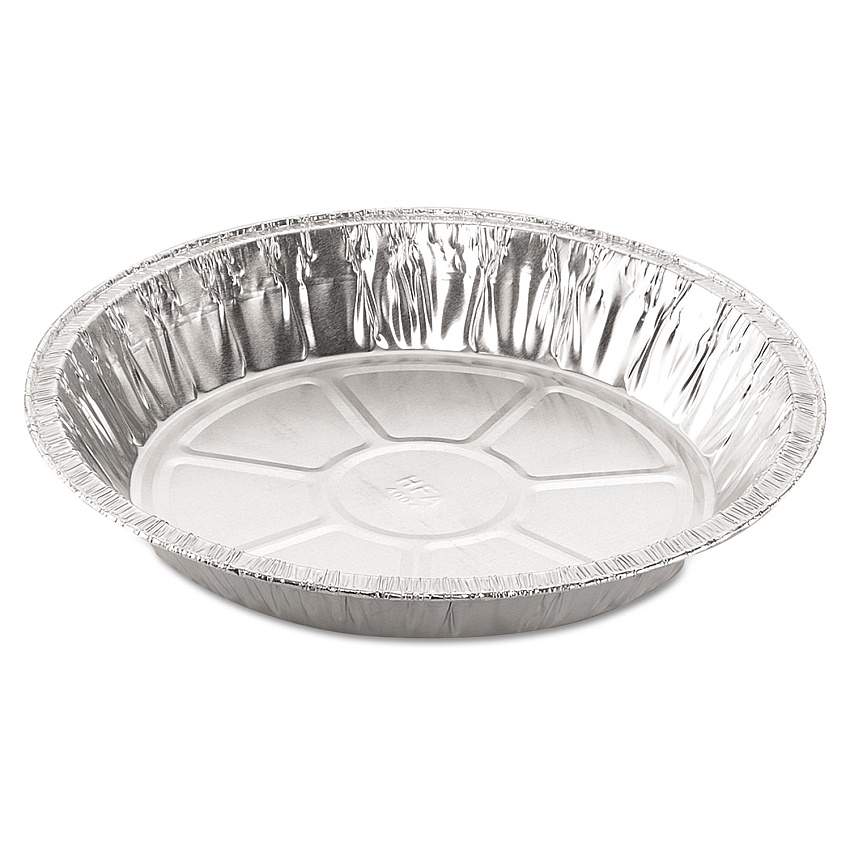 HFA Round Aluminum Containers, 32 oz, 9.03" Diameter x 1.25"h, Silver, 500/Carton (400440)