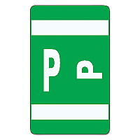 Smead AlphaZ Color-Coded Second Letter Alphabetical Labels, P, 1 x 1.63, Dark Green, 10/Sheet, 10 Sheets/Pack (67186)