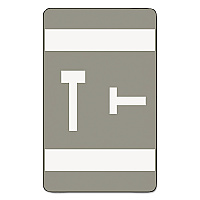 Smead AlphaZ Color-Coded Second Letter Alphabetical Labels, T, 1 x 1.63, Gray, 10/Sheet, 10 Sheets/Pack (67190)