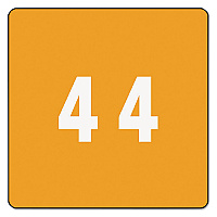 Smead Numerical End Tab File Folder Labels, 4, 1.5 x 1.5, Orange, 250/Roll (67424)