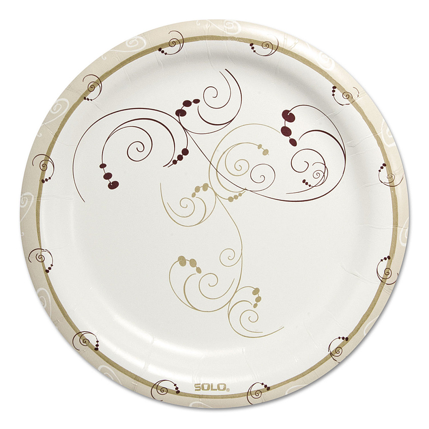 SOLO Symphony Paper Dinnerware, ProPlanet Seal, Heavyweight Plate, 9" dia, Tan, 125/Pack, 4 Packs/Carton (HP9SJ8001CT)