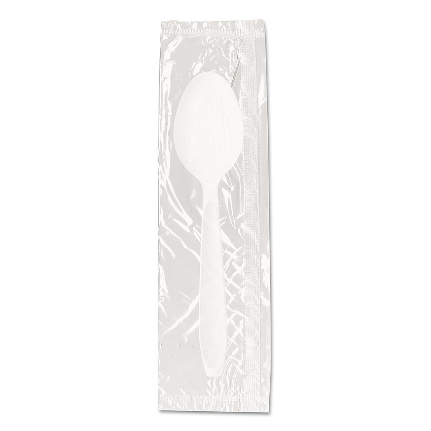 SOLO Reliance Mediumweight Cutlery, Teaspoon, Individually Wrapped, White, 1,000/Carton (RSW3)