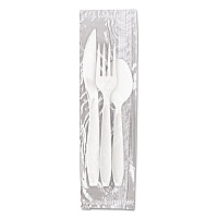 SOLO Reliance Mediumweight Cutlery Kit, Knife/Fork/Spoon, White, 500 Kits/Carton (RSW7Z)