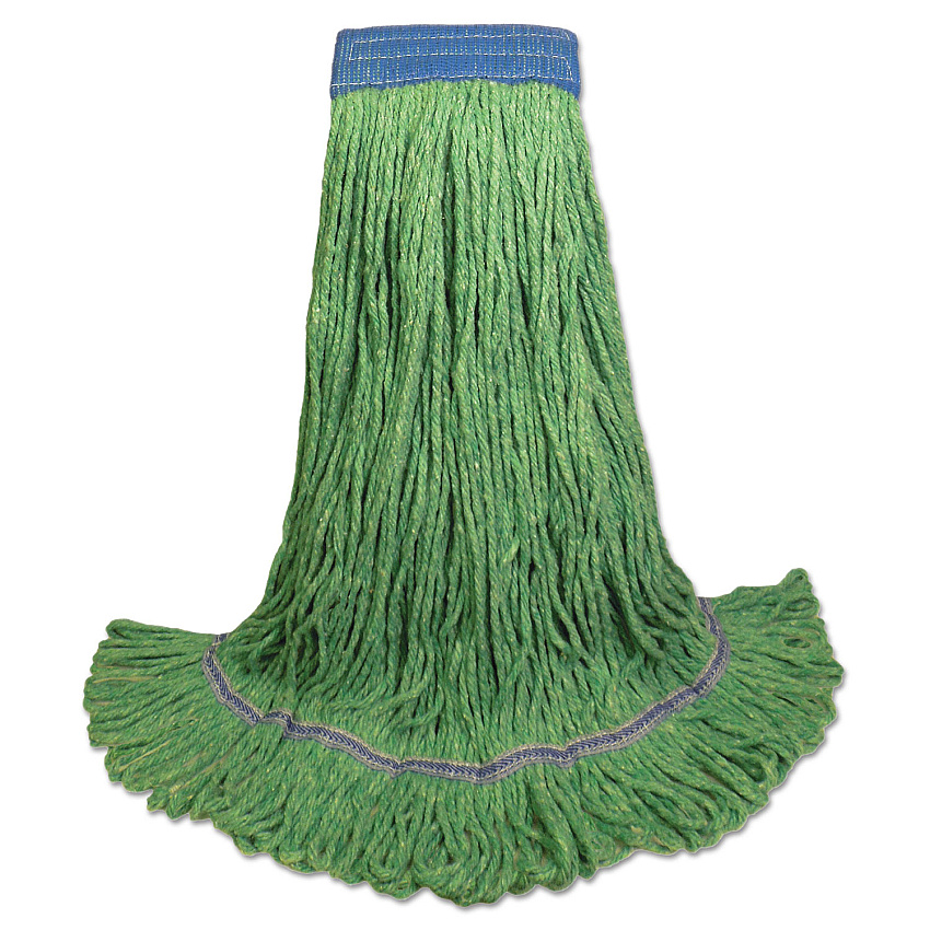 Boardwalk Super Loop Wet Mop Head, Cotton/Synthetic Fiber, 5" Headband, X-Large Size, Green, 12/Carton (504GN)