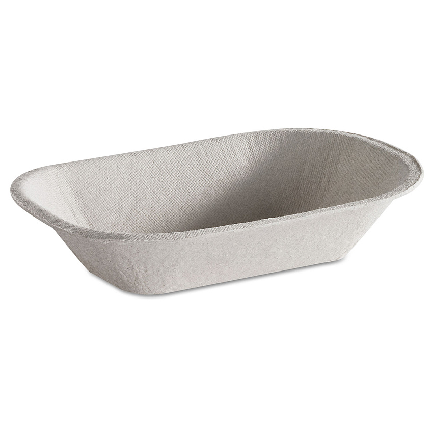 Chinet Savaday Molded Fiber Food Tray, 1-Compartment, 4 x 6, Beige, Paper, 250/Bag, 4 Bags/Carton (10408CT)