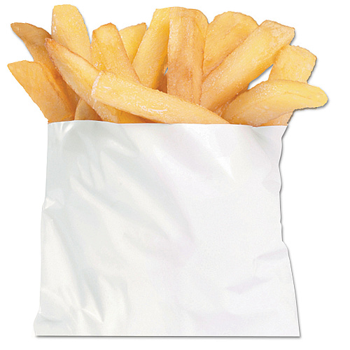 Bagcraft French Fry Bags, 4.5" x 4.5", White, 2,000/Carton (450006)
