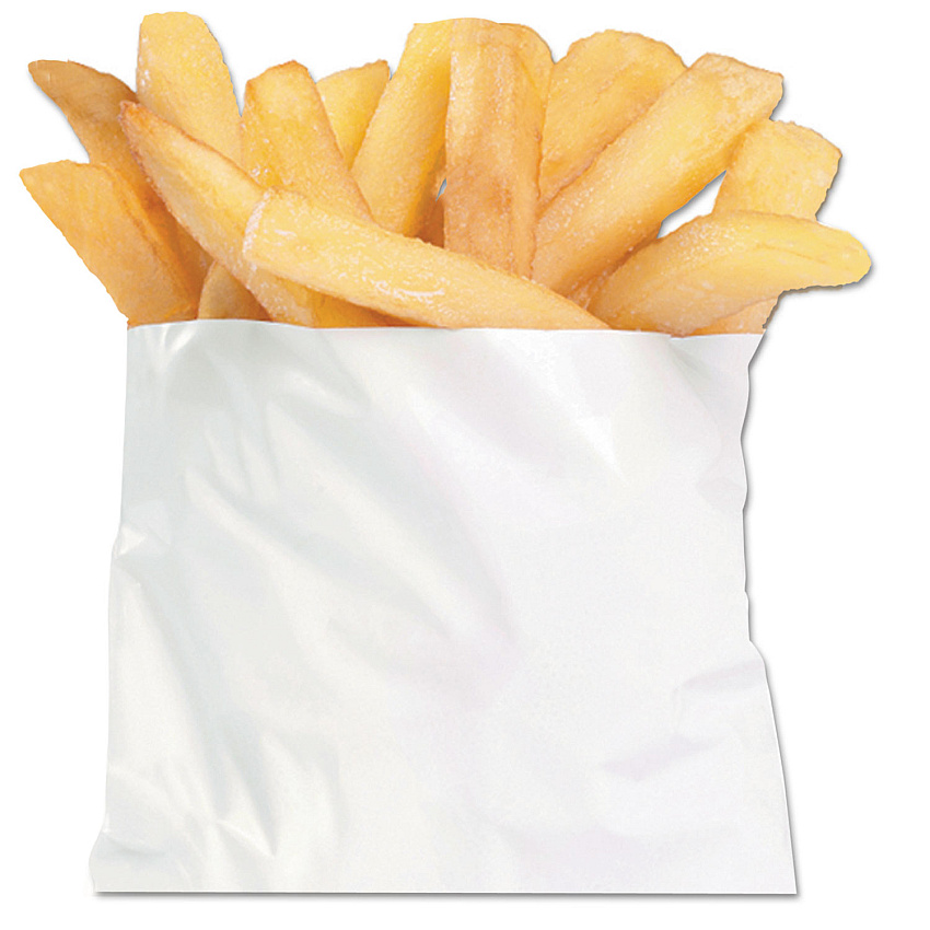 Bagcraft French Fry Bags, 4.5" x 4.5", White, 2,000/Carton (450006)