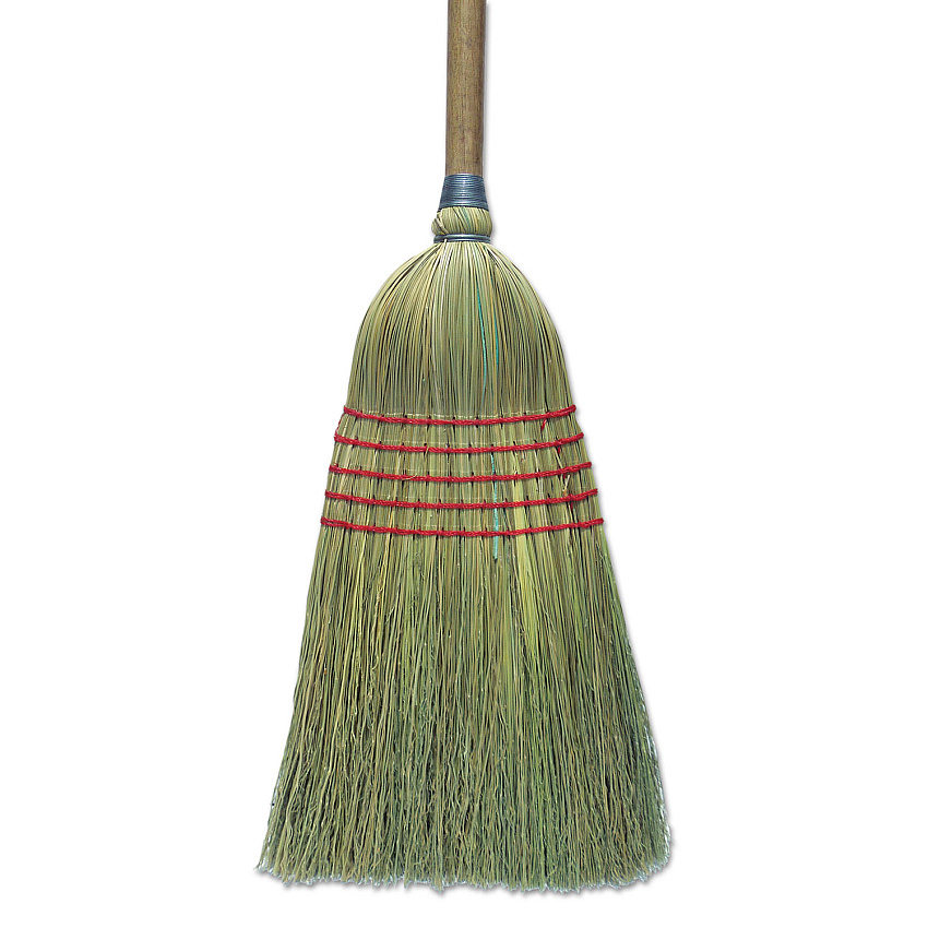 Boardwalk&reg; Corn Broom, 56", Lacquered Wood Handle, Natural, 6/Carton (BWKBR10003)