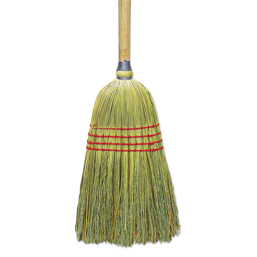 Boardwalk&reg; Corn/Fiber Broom, 56", Wood Handle, Natural, 6 Brooms (BWKBR10012)