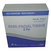 GEN&reg; Sani Facial Tissue, 2-Ply, White, 40 Tissue Box, 200 Boxes (GENHSF200402)