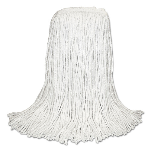 Banded Rayon Cut-end Mop Heads, White, 24 Oz, 1 1/4" Headband, 12/carton