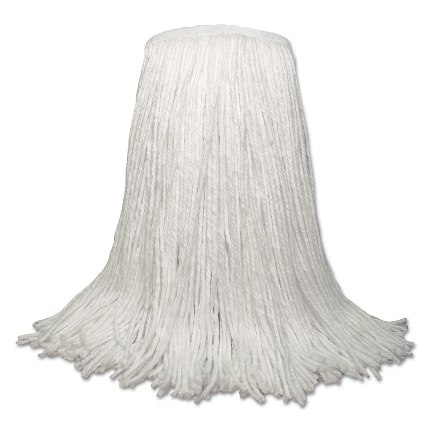 Boardwalk&reg; Banded Rayon Cut-End Mop Heads, White, 20 oz., 12 Mops (BWKRM30020)