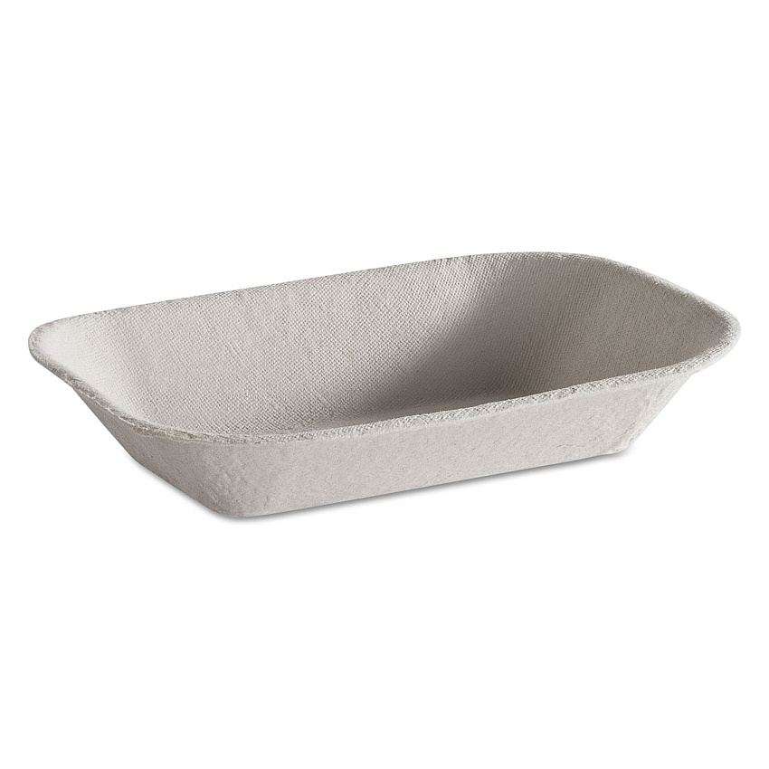 Chinet Savaday Molded Fiber Food Tray, 1-Compartment, 5 x 7, Beige, Paper, 250/Bag, 4 Bags/Carton (10403CT)