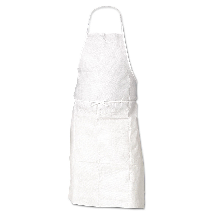 KleenGuard A10 Light Duty Aprons, Spun-Bonded Polyproylene, One Size Fits Most, White, 100/Carton (43744)