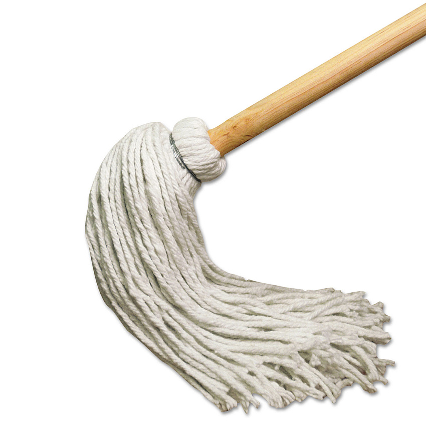 Boardwalk&reg; Deck Mop w/54 in. Handle, 24 oz. Rayon Fiber Head, 6/Pack (BWK124R)