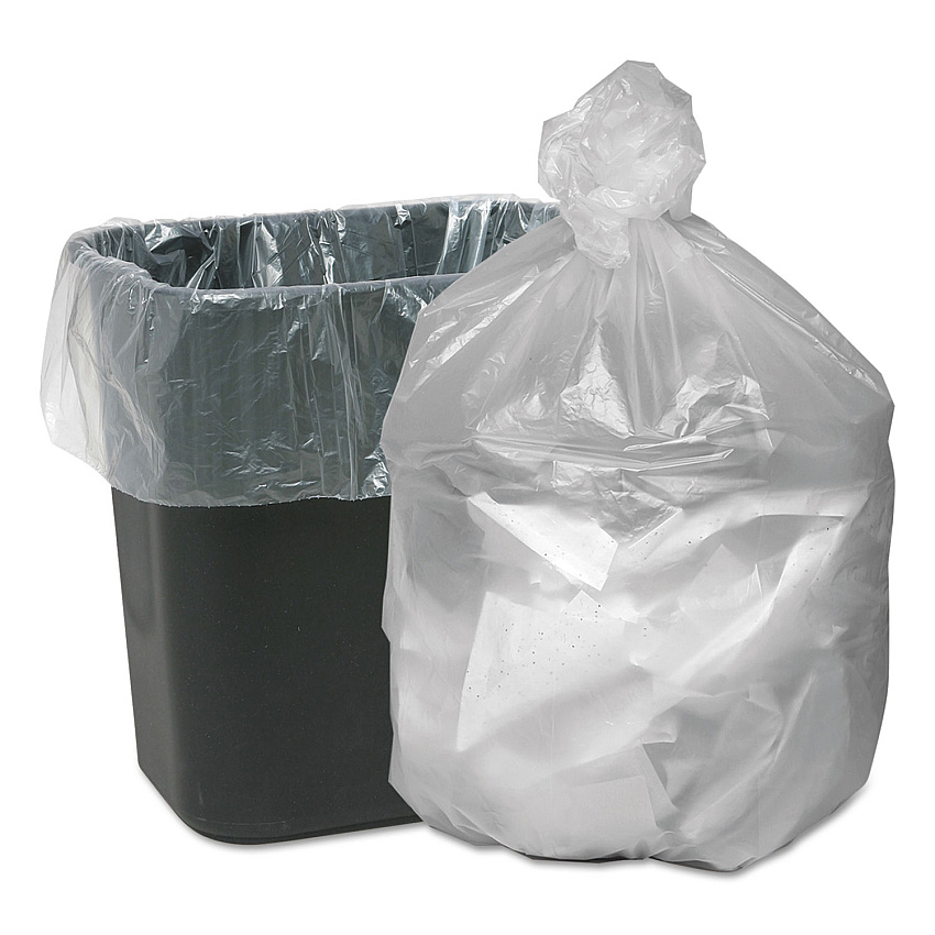 Good 'n Tuff Waste Can Liners, 10 gal, 6 mic, 24" x 24", Natural, 50 Bags/Roll, 20 Rolls/Carton (GNT2424)