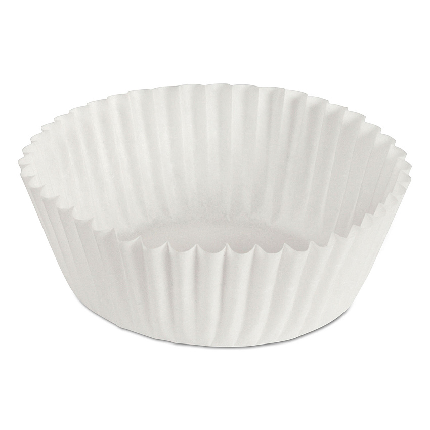 Hoffmaster Fluted Bake Cups, 2 oz, 1.75 x 1.3 x 1.3, White, Paper, 500/Pack, 20 Packs/Carton (610020)