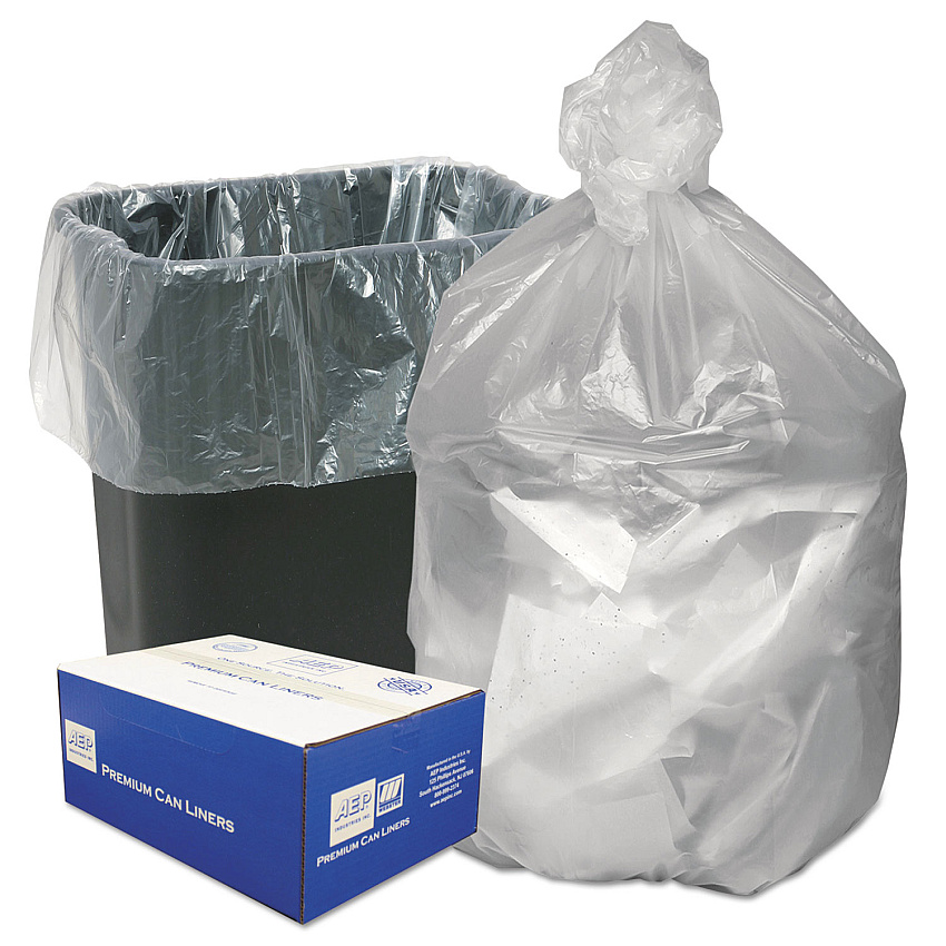 Ultra Plus Can Liners, 16 gal, 8 mic, 24" x 33", Natural, 50 Bags/Roll, 20 Rolls/Carton (HD24338N)