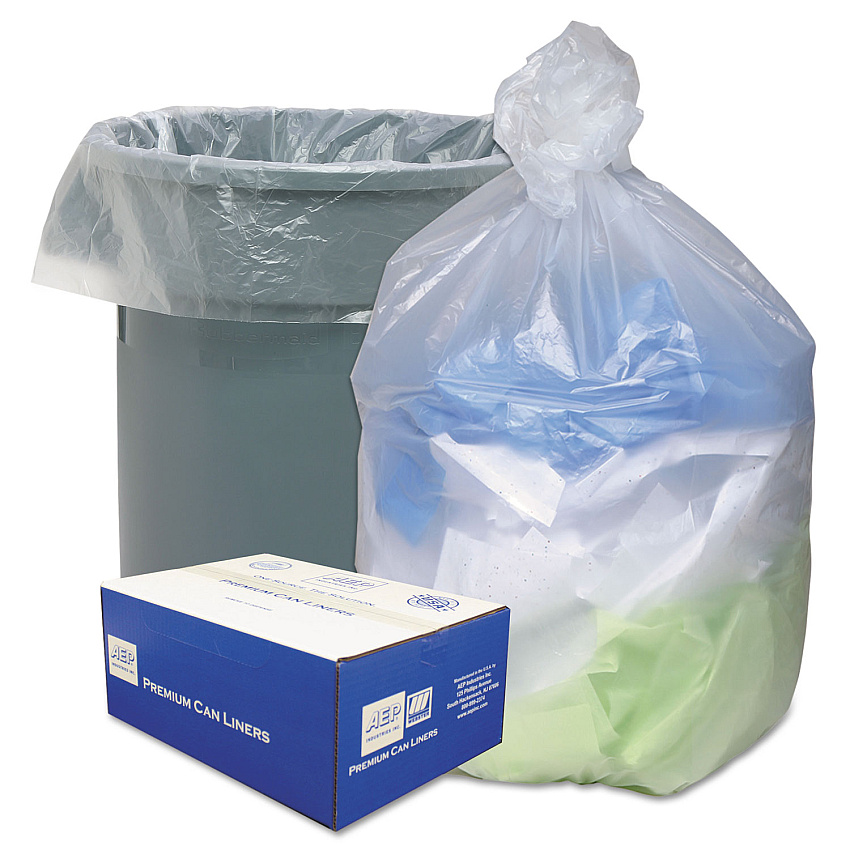 Ultra Plus Can Liners, 45 gal, 12 mic, 40" x 48", Natural, 25 Bags/Roll, 10 Rolls/Carton (HD404812N)