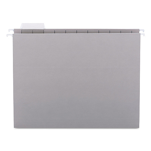 Smead Colored Hanging File Folders with 1/5 Cut Tabs, Letter Size, 1/5-Cut Tabs, Gray, 25/Box 8 1/2" x 11" - Top Tab Location - Assorted Tab Position - 11 pt. - Vinyl - Gray - 10% Recycled - 25 / Box (64063)