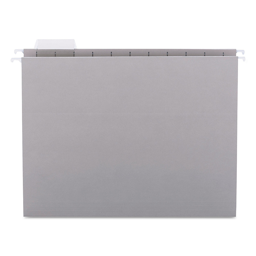 Smead Colored Hanging File Folders with 1/5 Cut Tabs, Letter Size, 1/5-Cut Tabs, Gray, 25/Box 8 1/2" x 11" - Top Tab Location - Assorted Tab Position - 11 pt. - Vinyl - Gray - 10% Recycled - 25 / Box (64063)