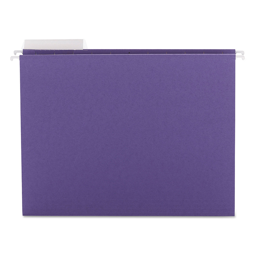 Smead Color Hanging Folders with 1/3 Cut Tabs, Letter Size, 1/3-Cut Tabs, Purple, 25/Box 8 1/2" x 11" - Top Tab Location - Assorted Tab Position - 11 pt. - Poly - Purple - 10% Paper Recycled - 25 / Box (64023)