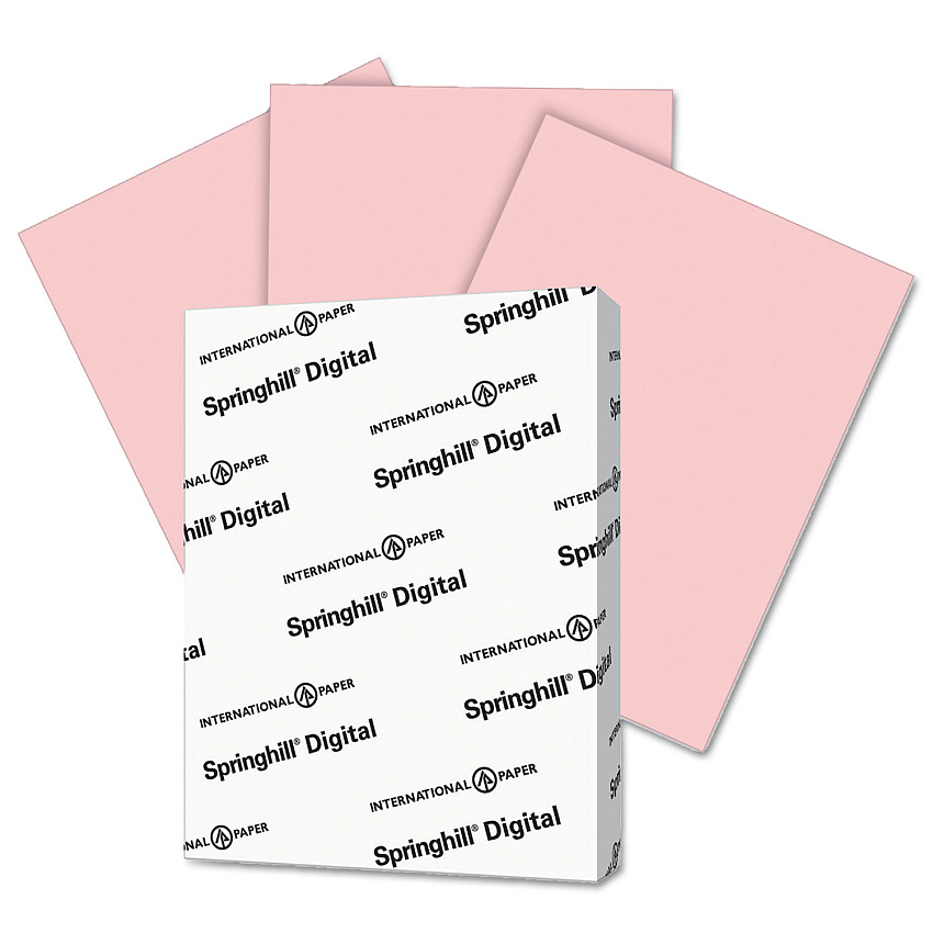 Springhill Digital Vellum Bristol Color Cover, 67 lb Bristol Weight, 8.5 x 11, Pink, 250/Pack Letter - 8 1/2" x 11" - 67 lb Basis Weight - Vellum - 250 / Pack (076000)