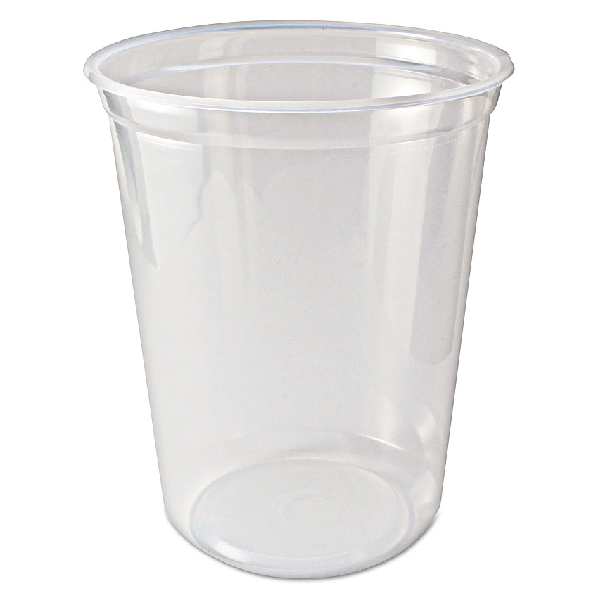 Fabri-Kal Microwavable Deli Containers, 32 oz, 4.6 Diameter x 5.6 h, Clear, Plastic, 500/Carton (PK32TC)