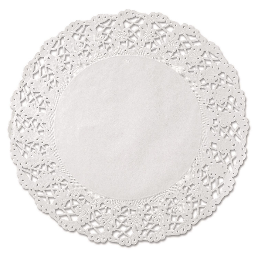 Hoffmaster Kenmore Lace Doilies, Round, 16.5", White, 500/Carton (500260)