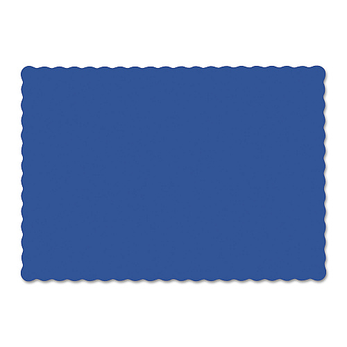 Hoffmaster Placemats, Smooth Surface, Scalloped Edges, 13.5" x 9.5", Navy Blue, 1,000/Carton (310523)