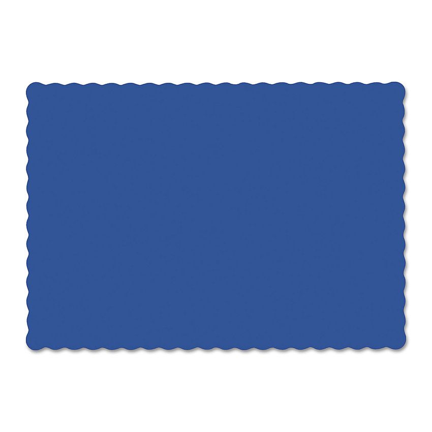 Hoffmaster Placemats, Smooth Surface, Scalloped Edges, 13.5" x 9.5", Navy Blue, 1,000/Carton (310523)