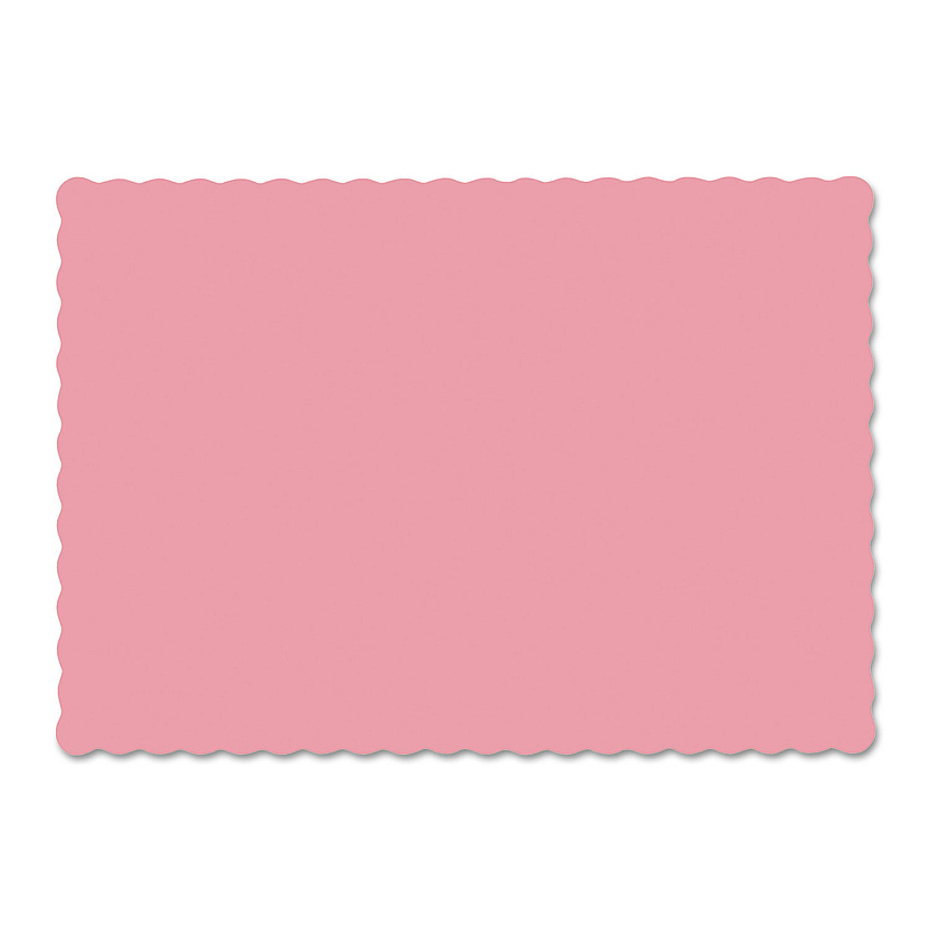 Hoffmaster Placemats, Smooth Surface, Scalloped Edges, 13.5" x 9.5", Dusty Rose, 1,000/Carton (310525)