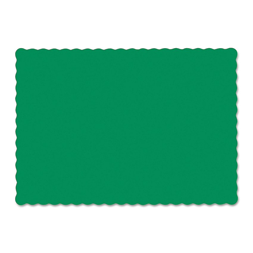 Hoffmaster Placemats, Smooth Surface, Scalloped Edges, 13.5" x 9.5", Jade, 1,000/Carton (310526)