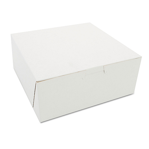 White One-piece Non-window Bakery Boxes, 7 X 7 X 3, White, Paper, 250/carton