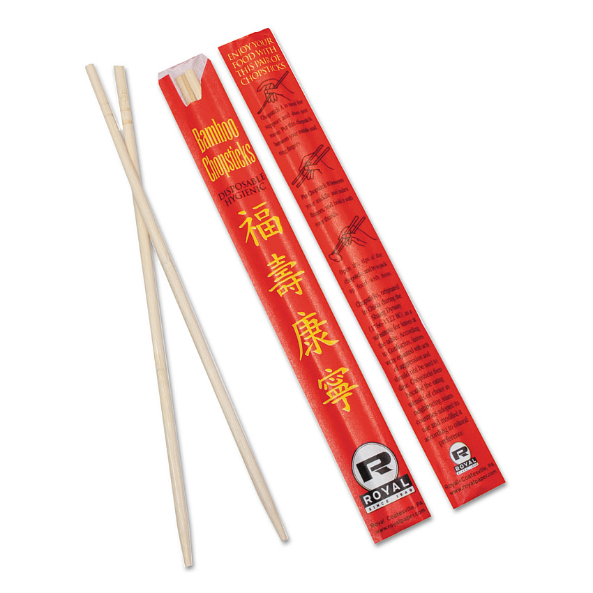 AmerCareRoyal Chopsticks, Bamboo, 9", Natural, 1000/Carton (R809)