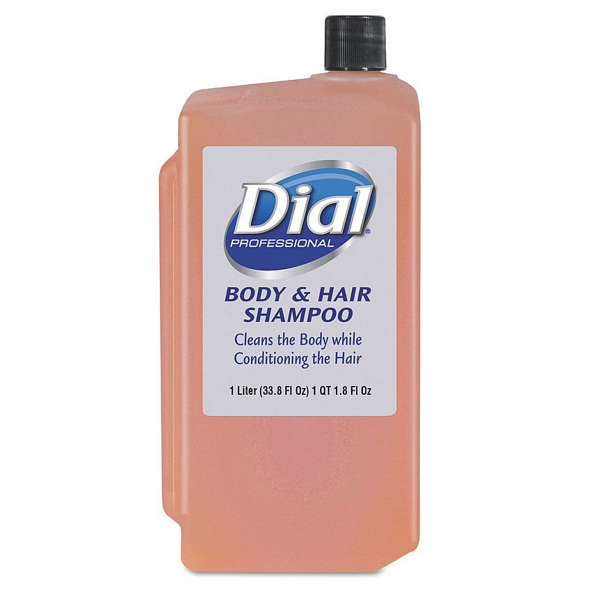Dial Hair + Body Wash Refill for 1 L Liquid Dispenser, Neutral Scent, 1 L, 8/Carton (04029)