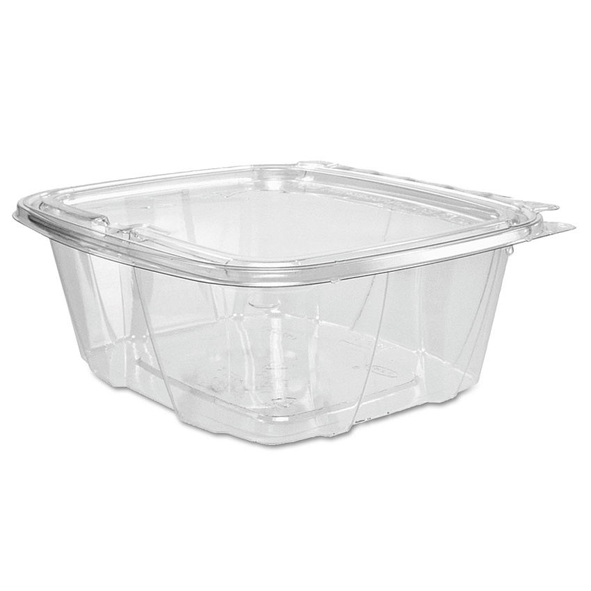 Dart ClearPac SafeSeal rPET Tamper-Resistant Container, ProPlanet Seal, Flat Lid, 32oz, 6.4 x 2.6 x 7.1, Clear, 100/Bag, 2 Bags/CT (CH32DEF)