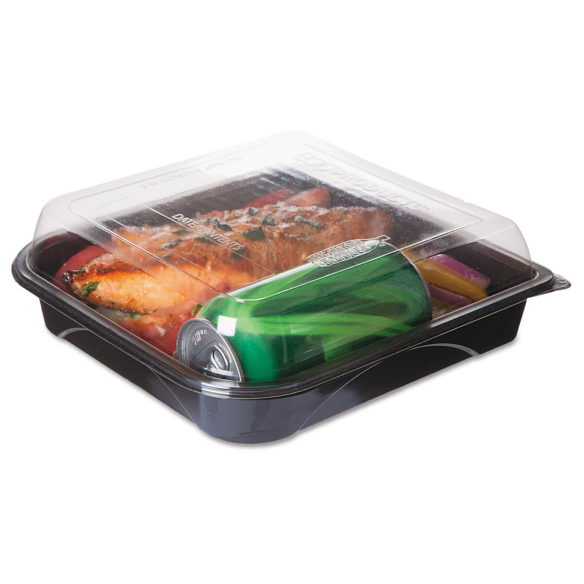 Eco-Products EPPTOR9 BlueStripe Premium Take-Out Containers