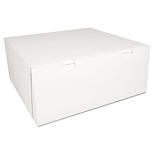 SCT Bakery Boxes, White, Paperboard,14 x 14 x 6, 50/Carton (0993)