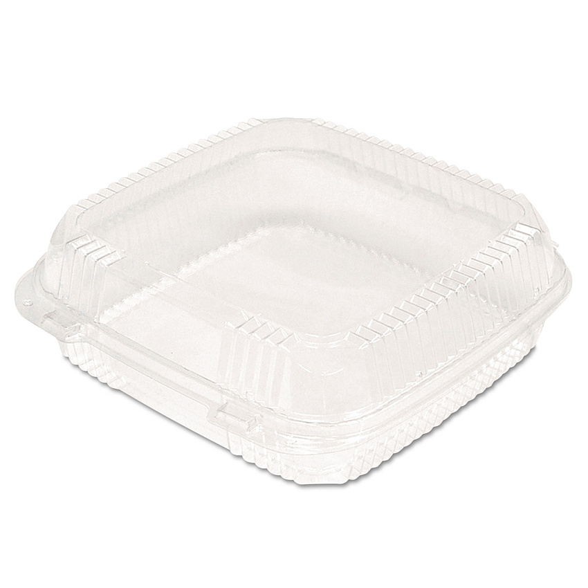 Pactiv ClearView SmartLock Hinged Lid Container, 9.22 x 8.88 x 2.91, Clear, Plastic, 200/Carton (YCI81110)