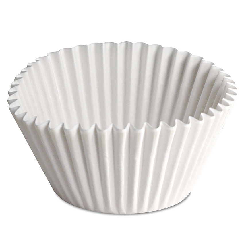 Hoffmaster Fluted Bake Cups, 2.25 Diameter x 1.88 h, White, Paper, 500/Pack, 20 Packs/Carton (610070)